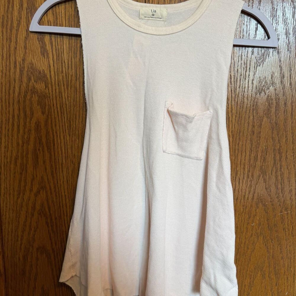 Tla Women's White and Pink Vest